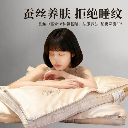 高端蚕丝枕头护颈椎睡眠枕芯