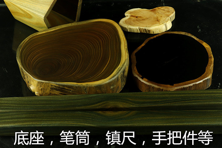 原木绿檀根雕摆件底座打磨崖柏
