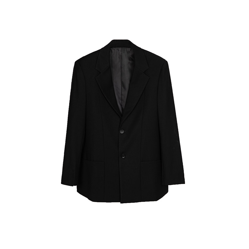 VAPOURBLUE ORIGINAL BLACK SILHOUETTE BLAZER SPRING MENS AND WOMENS RETRO OVERSIZE HIGH-END SUIT