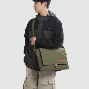 PINK新款男士背包邮差包时尚休闲通勤上班工作包潮男包单肩斜挎包