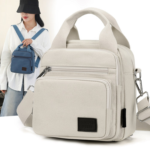 PINK帆布多口袋单双肩斜挎手提包