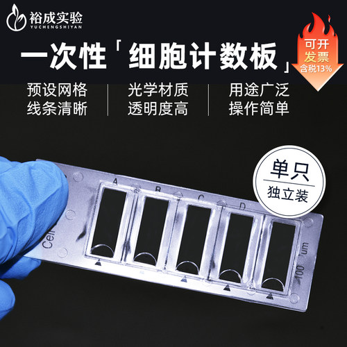 范德BIOFOUNT 一次性5孔细胞计数板显微镜血球计数实验室检测耗材