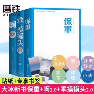 正版书籍 大冰作品全集 大冰的书 保重+啊2.0+乖摸摸头2.0 小蓝书系列收官之作全套3册 大冰老师的书 大冰的保重 磨铁正版