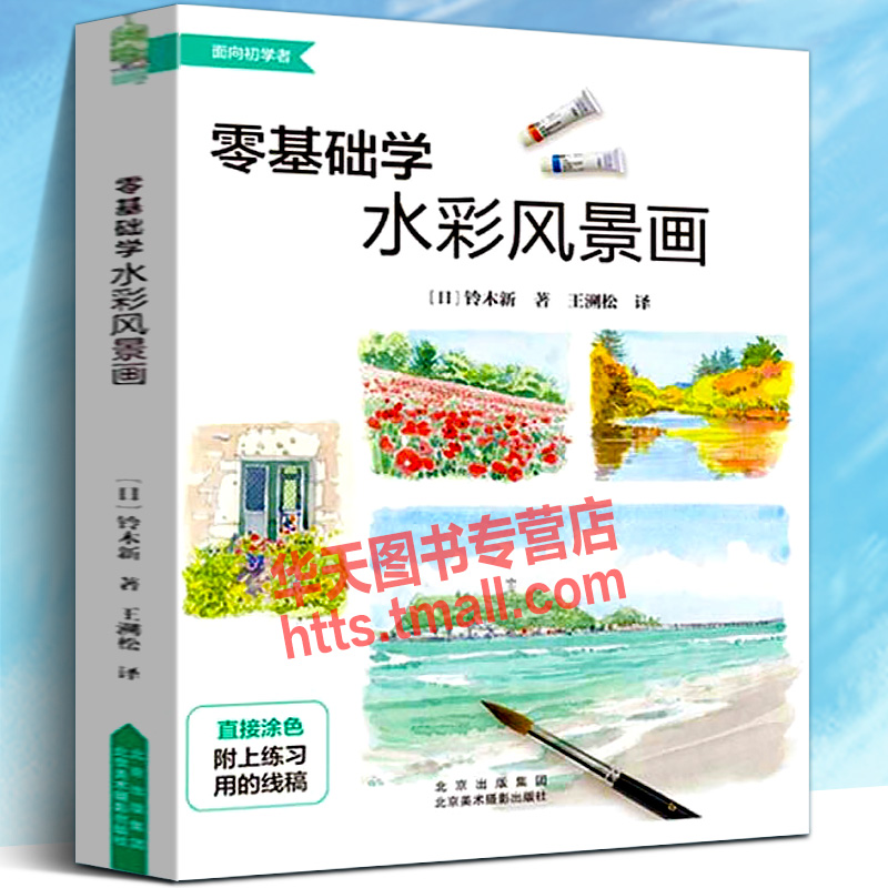 零基础学水彩风景画 日本美术馆长教初学者自学美术绘画天空海水田野
