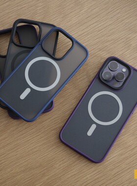 小彩胖 磨砂全包防摔磁吸手机壳 适用于iPhone14ProMax/14Plus 兼容MagSafe