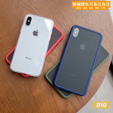 小彩胖 磨砂撞色防摔保护壳 软边+硬塑料板 苹果手机iPhoneXS Max