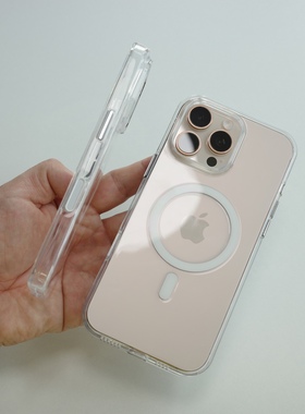 透明全包磁力手机壳 相机控制按键款 TPU+PC混合一体工艺 适用于iPhone16ProMax 全包抗摔