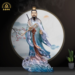 黄铜吕洞宾神像孚佑帝君妙道天尊吕祖神像家用客厅工艺摆件