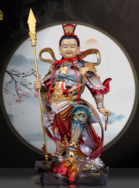黄铜哪吒踩风火轮神像摆件