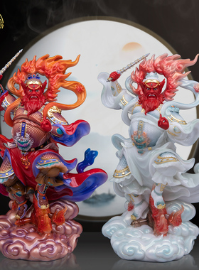 汉白玉王灵官三眼火神护法神像