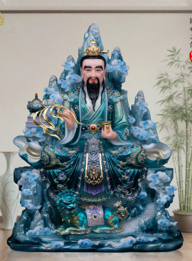 新款九头三清神像汉白玉救苦摆件