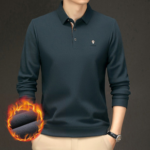 智快鱼官方旗舰店男装木三福卫衣POLO衫男款上衣2025秋冬装带领长