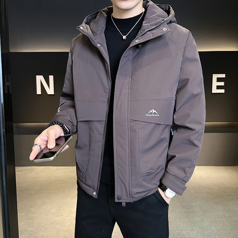 智快鱼官方旗舰店男装木三福2025秋冬加棉二棉外套冲锋衣工装夹克