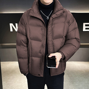 智快鱼官方旗舰店男装木三福羽绒服新90绒 云朵泡芙轻盈白鸭绒外