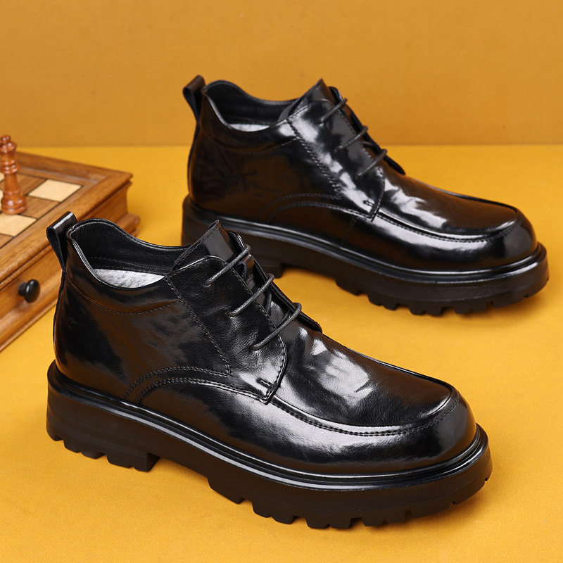 皮鞋男秋季高帮马丁鞋男士商务休闲2025新款增高英伦中帮马丁靴,流行男鞋,高帮鞋,淘宝优惠券,粉丝福利购,淘宝优惠卷