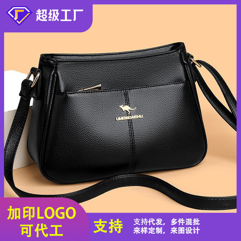 跨境新款特惠软皮包包女简约大气中年妈妈通勤百搭大容量单肩斜包
