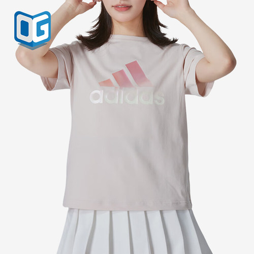 阿迪达斯女士印花时尚短袖T恤