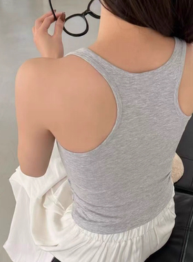 惠芝欣3003工字背吊带背心女外穿内搭带胸垫一体式瑜伽服运动上衣