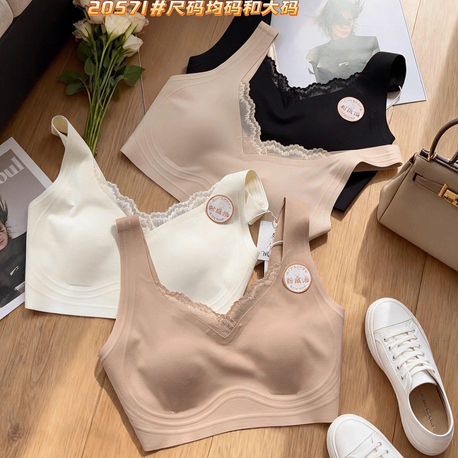 惠芝欣20571无痕粉底液美背内衣女超薄水晶杯大胸显小宽肩带抹胸