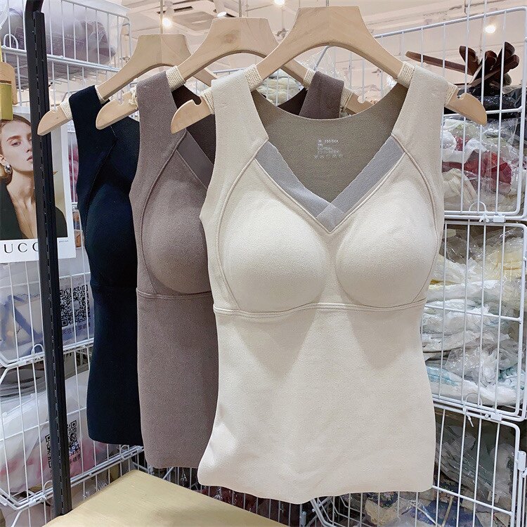 保暖背心女冬款内搭石墨烯无痕贴身发热磨毛8803打底修身v领显瘦,女士内衣/男士内衣/家居服,保暖背心,淘宝优惠券,粉丝福利购,淘宝优惠卷