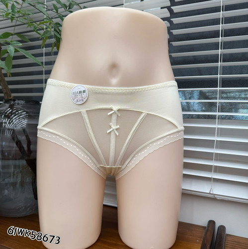 米娅林女士三条装10A抗菌裆中腰蕾丝边网纱透气舒适包臀三角内裤