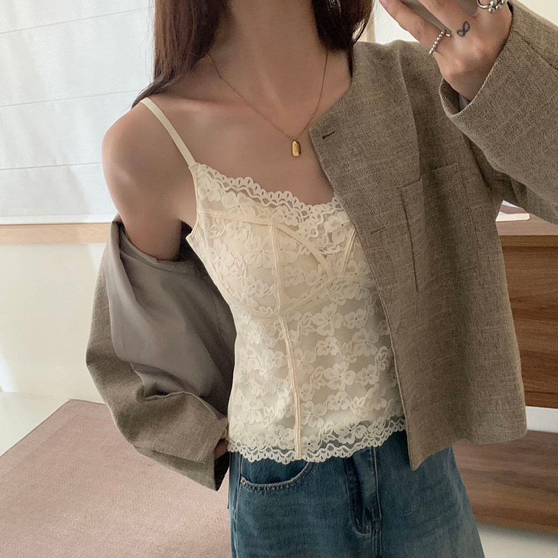 米娅林舒适百搭蕾丝鱼骨吊带带胸垫Bra内搭秋冬保暖显瘦磨毛亲肤,女士内衣/男士内衣/家居服,吊带/背心/T恤/打底/肌底衣,淘宝优惠券,粉丝福利购,淘宝优惠卷