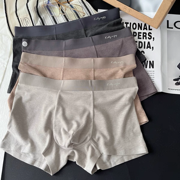 惠芝欣正品7715男士四条装羊绒内裤中腰包臀舒适无痕抗菌三角短裤