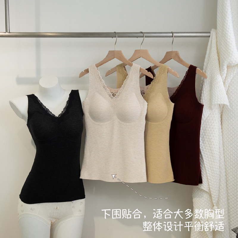 羊毛蚕丝背心秋冬V领内搭上衣