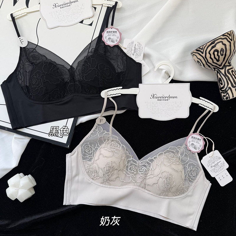 希维尔的秘密轻奢金丝刺绣蕾丝内衣兔耳杯大胸显小聚拢无钢圈文胸,女士内衣/男士内衣/家居服,文胸,淘宝优惠券,粉丝福利购,淘宝优惠卷