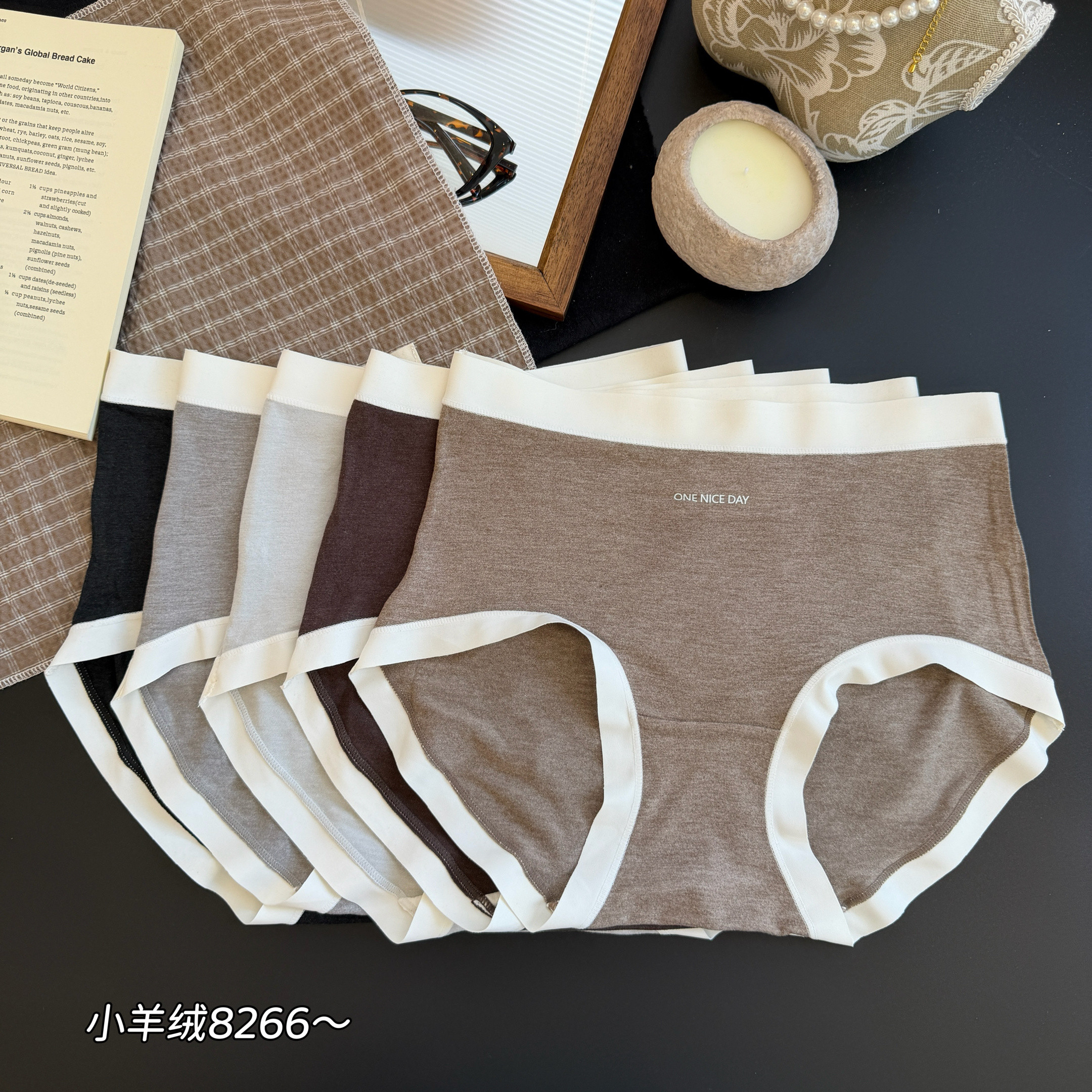 缇娅朵8266秋冬款女士五条装羊绒内裤中腰包臀透气无痕三角短裤头