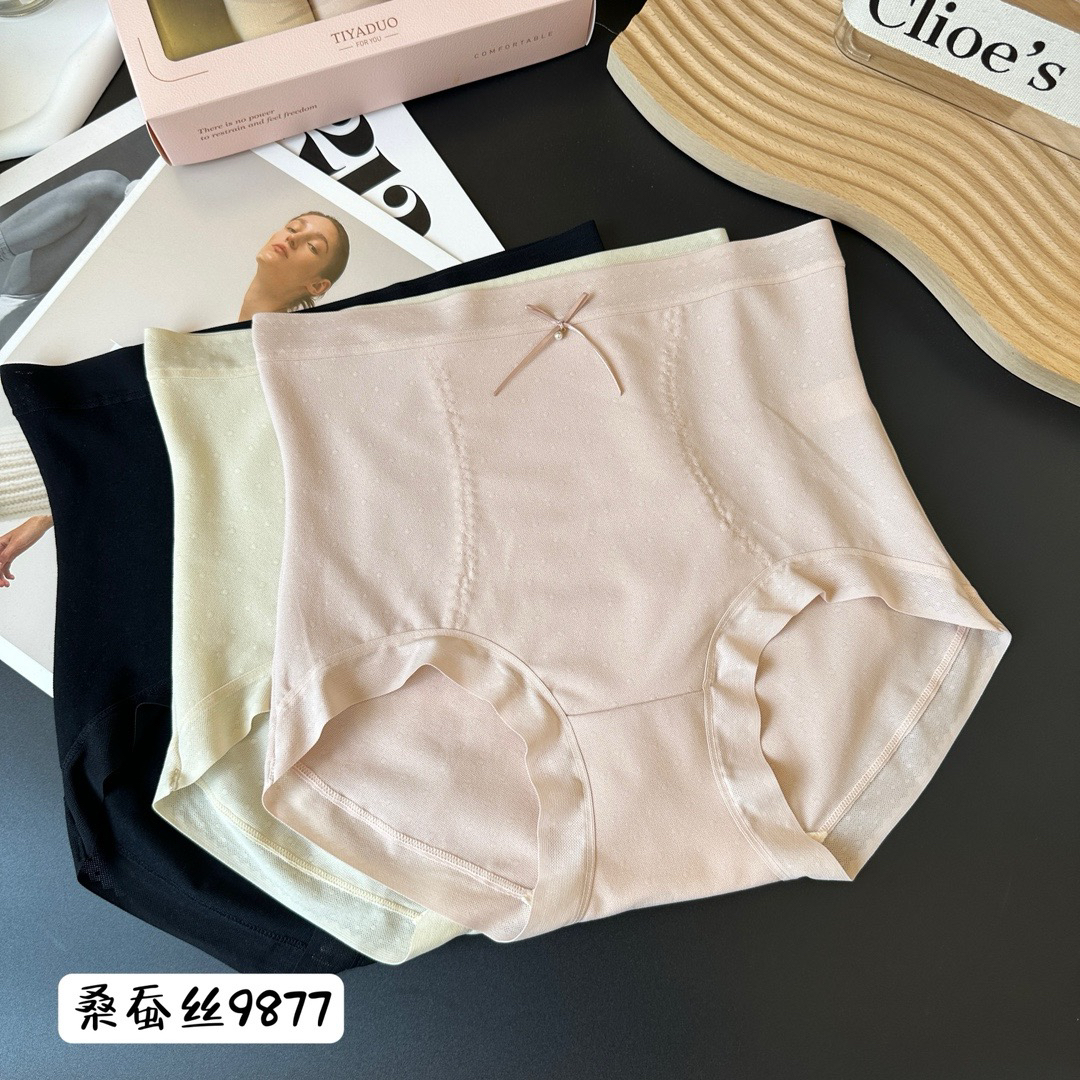 缇娅朵5199女士五条装桑蚕丝高腰收腹包臀内裤女柔软舒适三角裤头