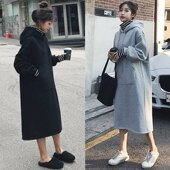 清仓孕妇裙秋冬加厚加绒遮肚子不显怀长袖 连衣裙宽松连帽卫衣裙子