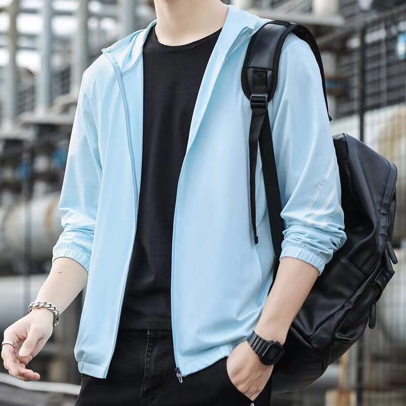 1107-夏季男士防晒衣超薄连帽夹克防晒服