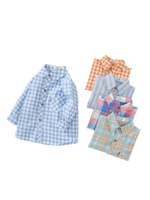 Хлопковая рубашка для мальчиков, детский осенний лонгслив, куртка, подходит для подростков