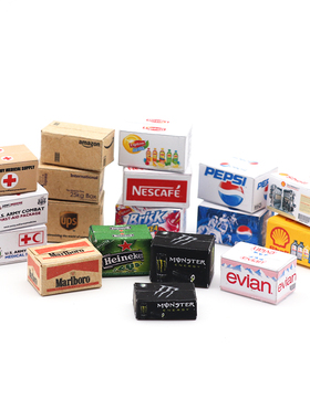 模型车1:3524心情件饮料啤酒军事医疗纸箱盒场景内有支撑抗压成品