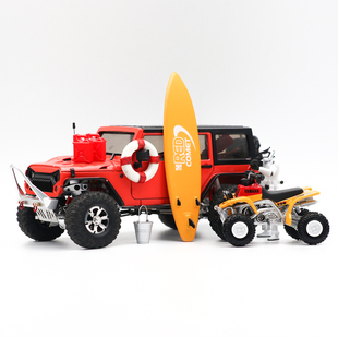 模型玩具 1:64 43 35 24 18 冲浪板摆件滑板攀爬越野车行李心情件