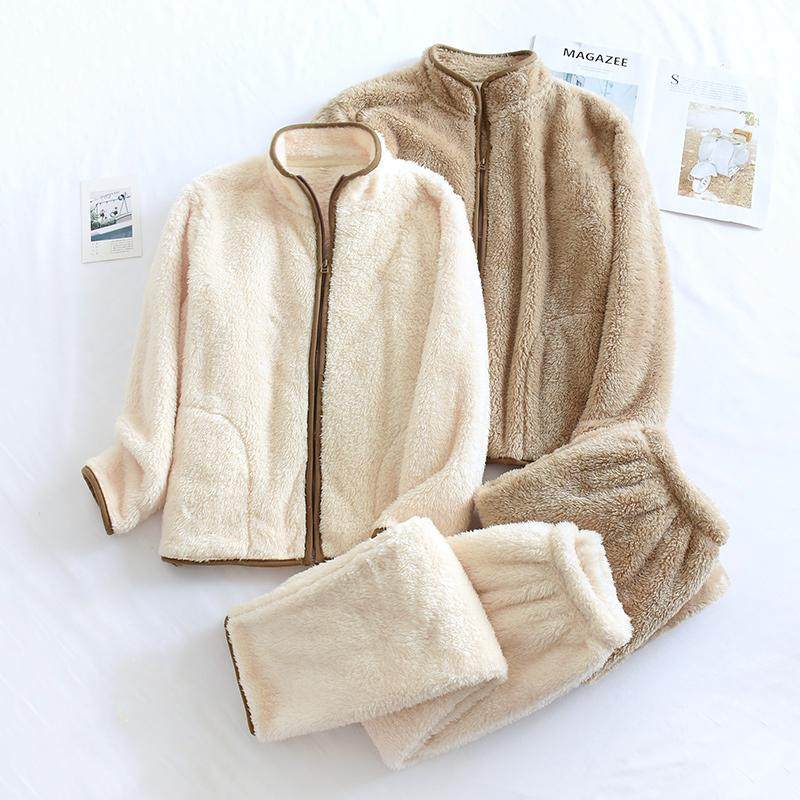 新款珊瑚绒睡衣男女秋冬拉链法兰绒情侣款日系立领加厚保暖家居服,女士内衣/男士内衣/家居服,睡衣/家居服套装,淘宝优惠券,粉丝福利购,淘宝优惠卷