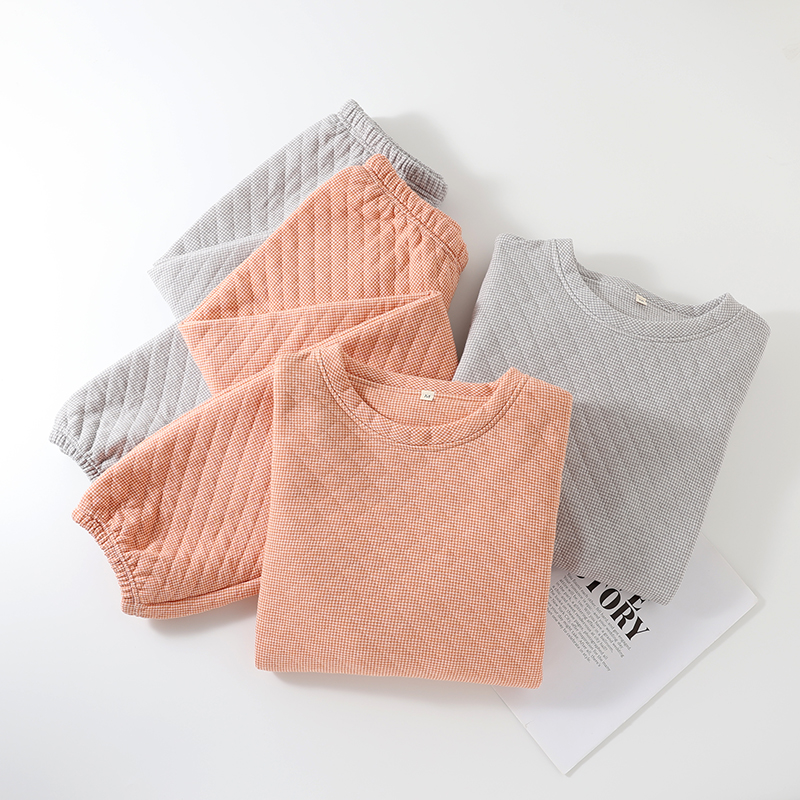 纯棉空气层家居服情侣卫衣式