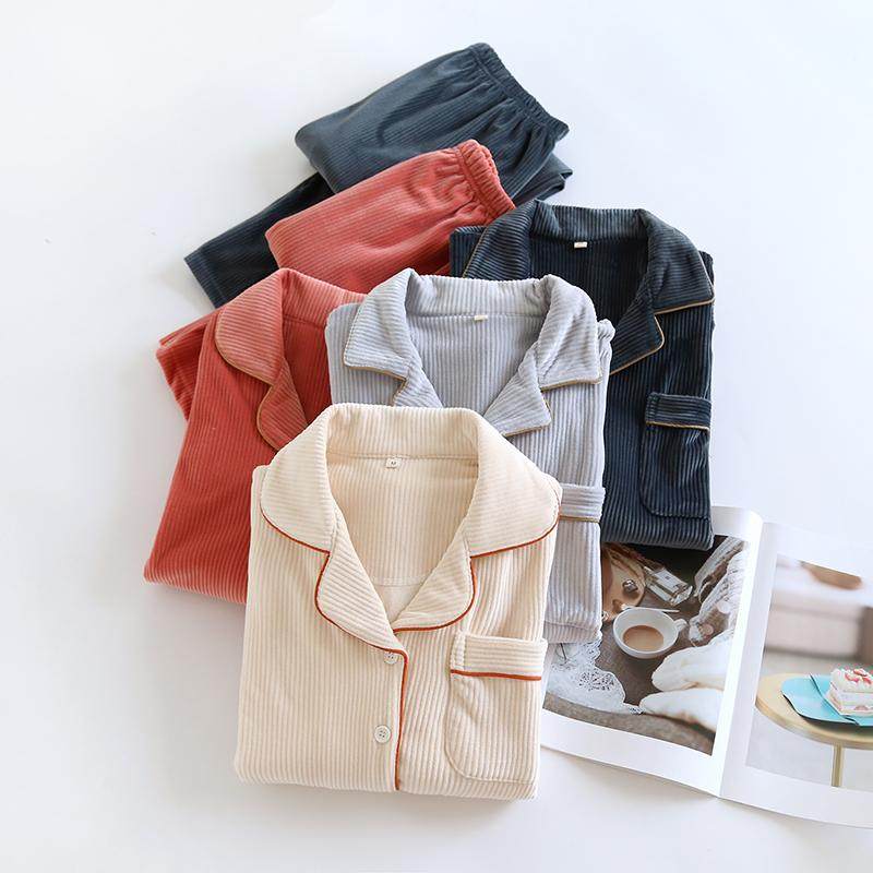 新款双面德绒睡衣女秋冬季加绒加厚长袖男士日系无印风情侣家居服,女士内衣/男士内衣/家居服,睡衣/家居服套装,淘宝优惠券,粉丝福利购,淘宝优惠卷