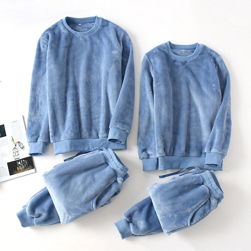 秋冬加厚珊瑚绒情侣睡衣女加绒长袖套头法兰绒收口男士家居服套装,女士内衣/男士内衣/家居服,睡衣/家居服套装,淘宝优惠券,粉丝福利购,淘宝优惠卷