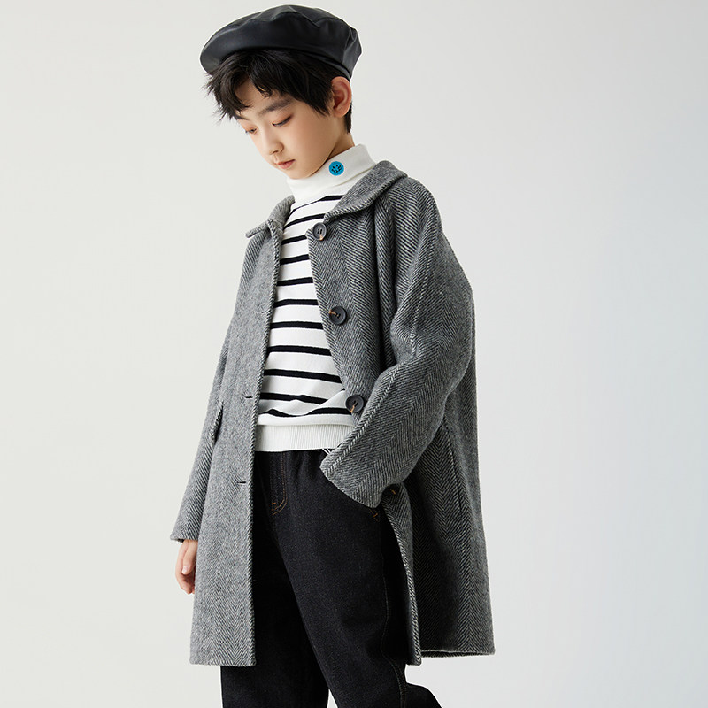 儿童毛呢外套秋冬新款双面羊毛大衣大童呢子大衣男童帅气风衣,童装/婴儿装/亲子装,呢大衣,淘宝优惠券,粉丝福利购,淘宝优惠卷