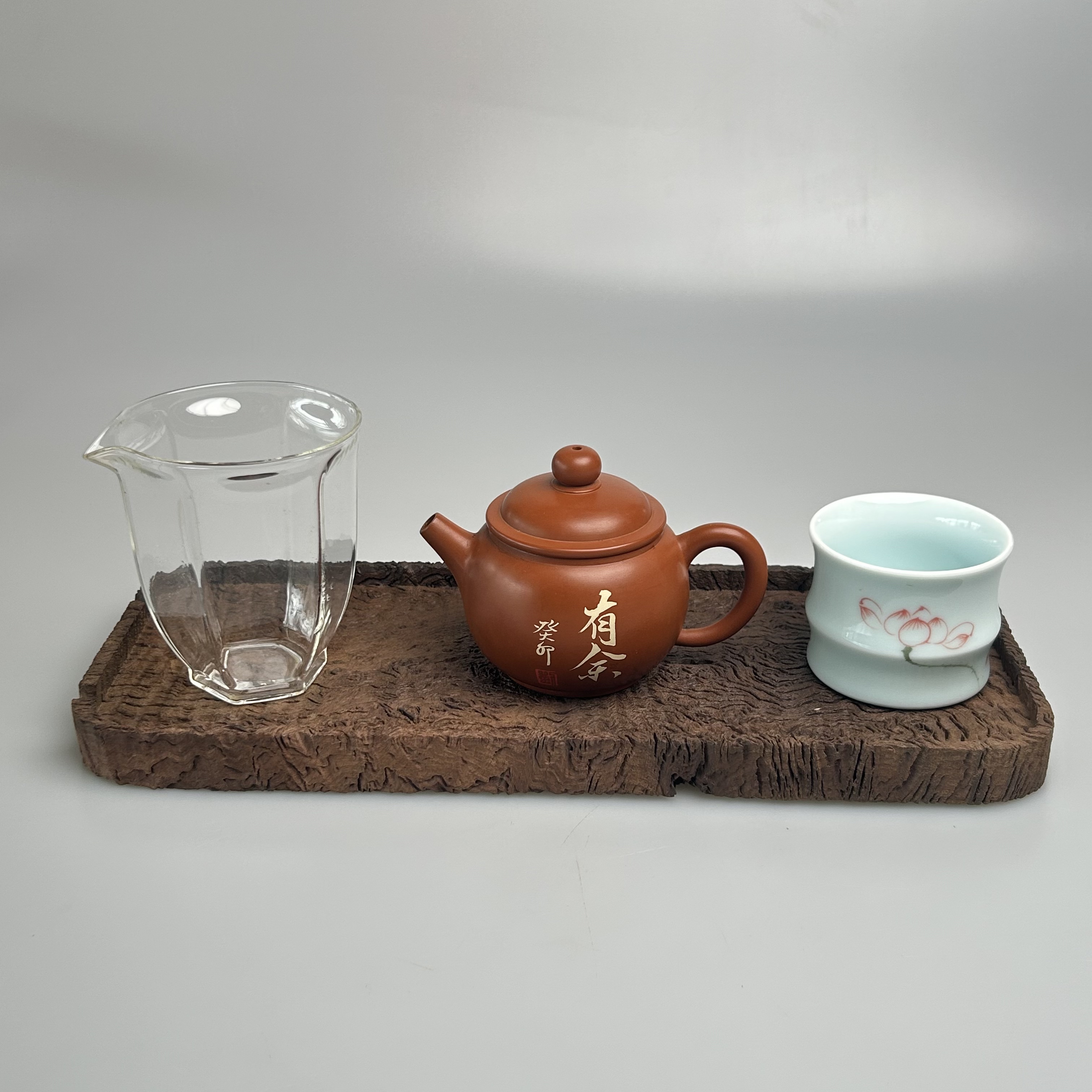 剑川木雕木器 实木栎木铁力木木纹茶盘干炮台 茶室一人茶席托盘