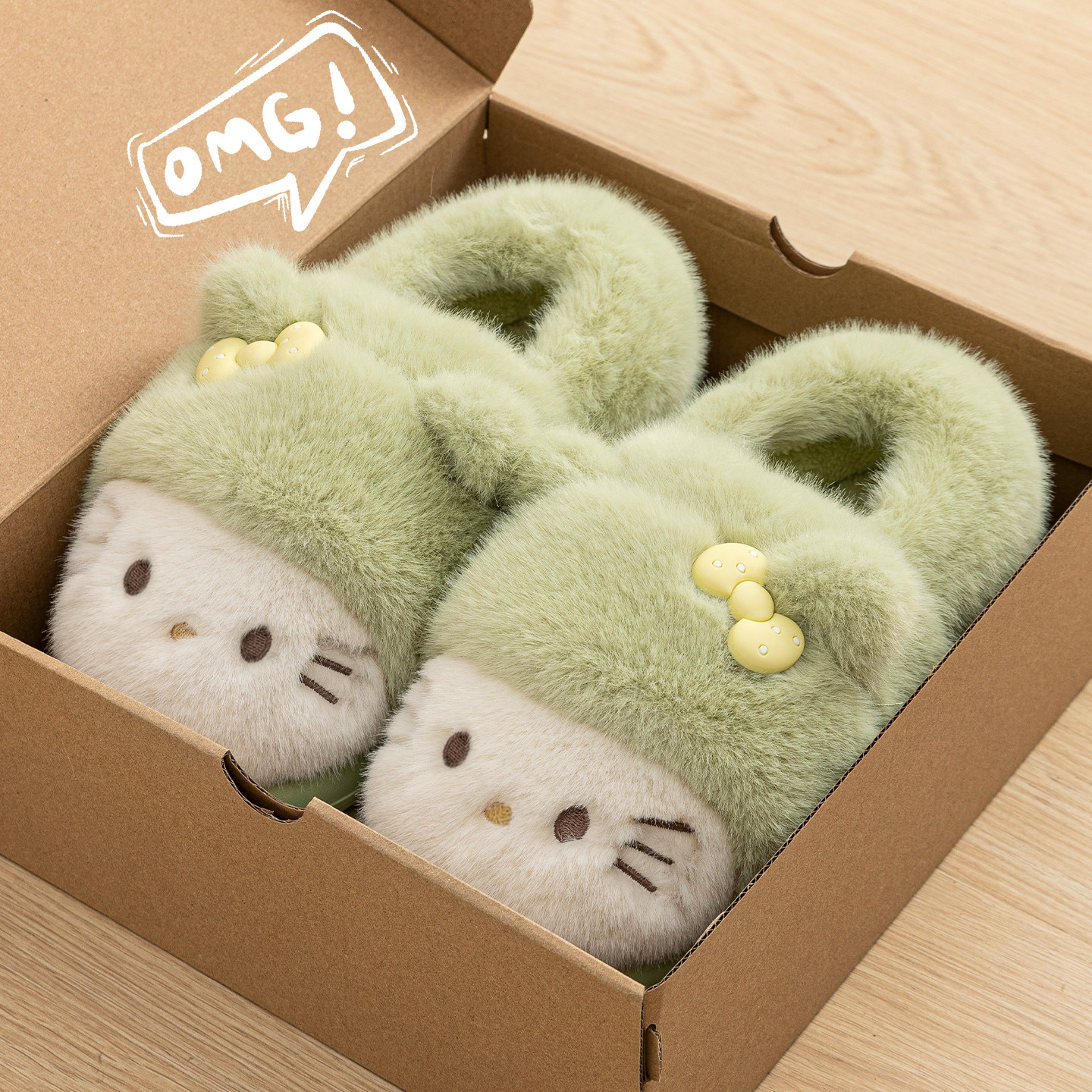 可爱kt猫包跟棉拖鞋女士冬季新款居家厚底防滑踩屎感毛绒保暖棉鞋,居家布艺,居家棉拖/棉鞋,淘宝优惠券,粉丝福利购,淘宝优惠卷