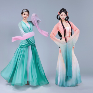 水袖 古典舞演出服女飘逸邯郸学步舞汉唐踏春行采薇古风艺考舞蹈服