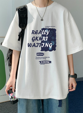 ACU男装|纯棉短袖t恤男款2024夏季潮牌宽松半袖上衣服男美式体恤