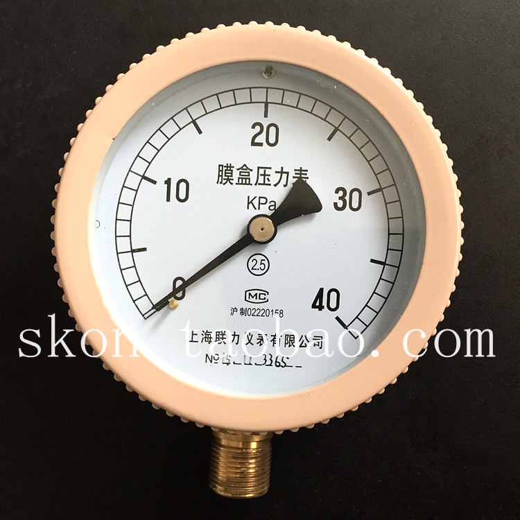 YE-100 40KPA膜盒压力表 微压表 煤气压力表 负压表 千帕表30KPA
