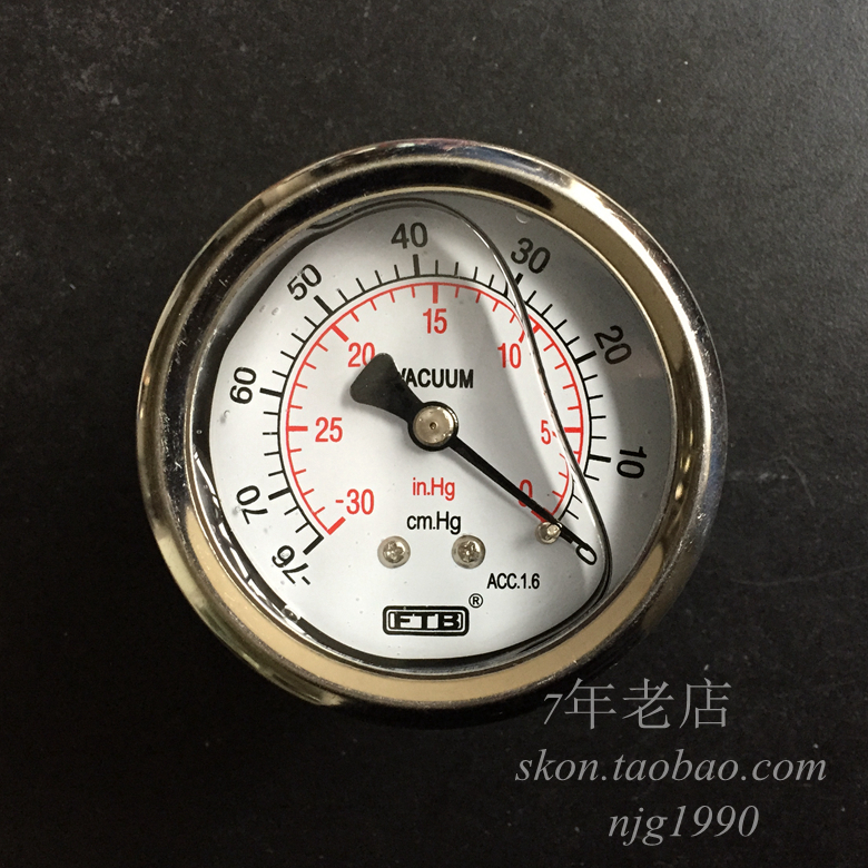 吸力ftb真空油压表yn60z背接式