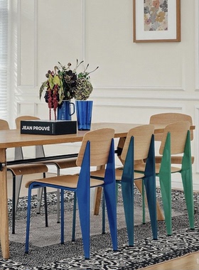 北欧Standard Chair设计师vitra餐椅复古实木椅子中古餐桌椅