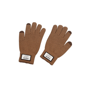 可触屏棉手套男士冬季保暖加绒加厚毛线针织骑行学生男款防寒手套