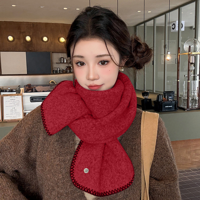 围巾女纯色保暖防寒显白百搭